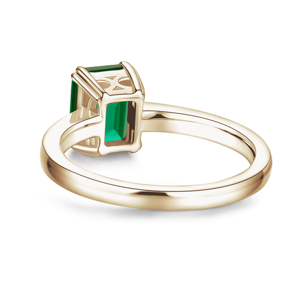 Petite Micropavé Emerald Cut Emerald Ring