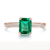 Petite Micropavé Emerald Cut Emerald Ring