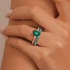 Petite Micropavé Emerald Cut Emerald Ring