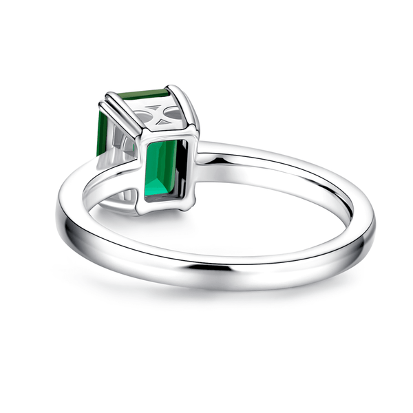 Petite Micropavé Emerald Cut Emerald Ring