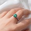 Petite Micropavé Emerald Cut Emerald Ring