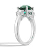 1.5 CT. Classic Three StoneEmerald and White Sapphire Ring