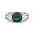 1.5 CT. Classic Three StoneEmerald and White Sapphire Ring