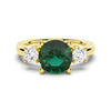 1.5 CT. Classic Three StoneEmerald and White Sapphire Ring