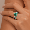 1.5 CT. Classic Three StoneEmerald and White Sapphire Ring