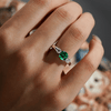 1.5 CT. Classic Three StoneEmerald and White Sapphire Ring