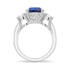 2.5 CT. Classic Blue Sapphire and White Sapphire Three Stone Ring
