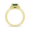 Emerald Cut Emerald and White Sapphire Three Stone Ring