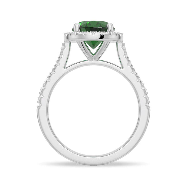2 CT. Oval Emerald with Classic Halo Ring