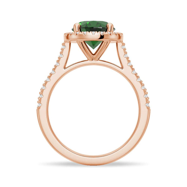 2 CT. Oval Emerald with Classic Halo Ring