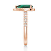 1.5 CT. Pear Shaped Emerald Ring with White Sapphire Halo Accents