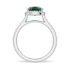 1.5 CT. Pear Shaped Emerald Ring with White Sapphire Halo Accents