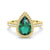 1.5 CT. Pear Shaped Emerald Ring with White Sapphire Halo Accents