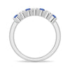 Blue Sapphire and White Sapphire Anniversary Band