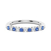 Blue Sapphire and White Sapphire Half Eternity Wedding Band