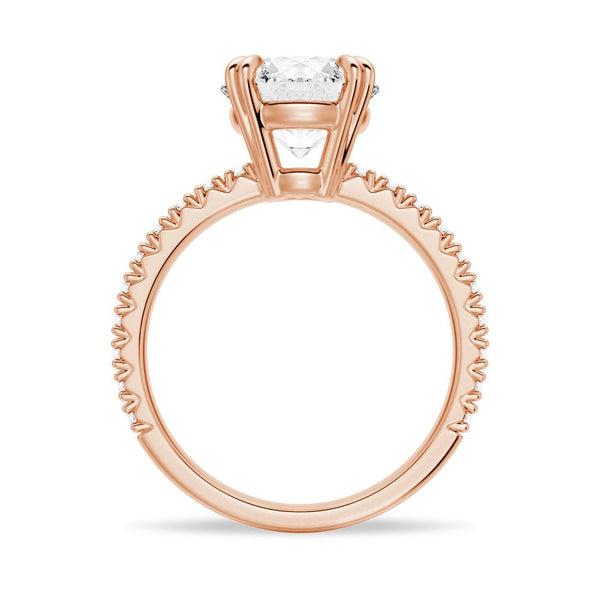 Moissanite Engagement Ring Solitaire With Pavé Accents