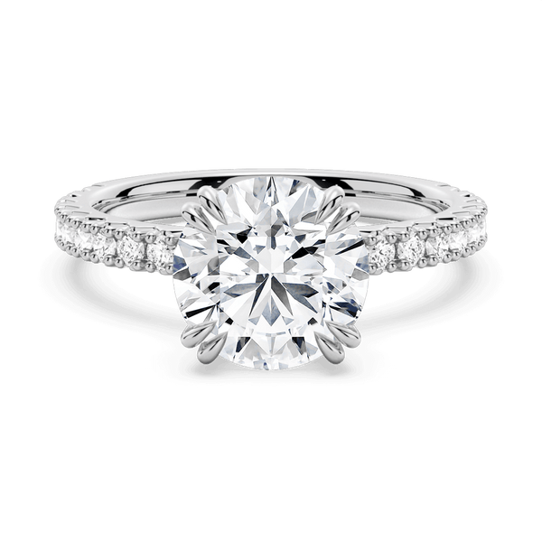 Solitaire Round Cut Engagement Ring Set With Matching Wedding Band