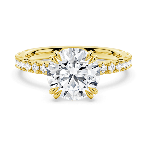 Solitaire Round Cut Engagement Ring Set With Matching Wedding Band