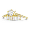 Round Cut Moissanite Ring Set with Matching Stacking Band