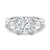 Cushion Cut Moissanite Engagement Ring with Tapered Baguette Side Stones