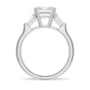 Emerald Cut Moissanite Engagement Ring with Tapered Baguette Side Stones