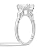 Emerald Cut Moissanite Engagement Ring with Tapered Baguette Side Stones