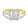 Emerald Cut Moissanite Engagement Ring with Tapered Baguette Side Stones