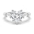 Heart Shaped Moissanite Engagement Ring with Tapered Baguette Side Stones