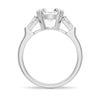Round Cut Moissanite Engagement Ring with Tapered Baguette Side Stones