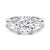 Round Cut Moissanite Engagement Ring with Tapered Baguette Side Stones
