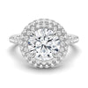 Double Micropavé Halo Moissanite Engagement Ring With Accents