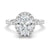Oval Shaped Micropavé Halo Moissanite Engagement Ring With Eternity Band
