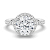 Round Brilliant Micropavé Halo Moissanite Engagement Ring