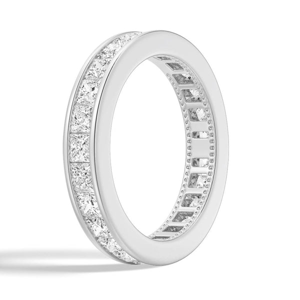 2.48 CT. Channel Set Princess Cut Moissanite Eternity Wedding Band
