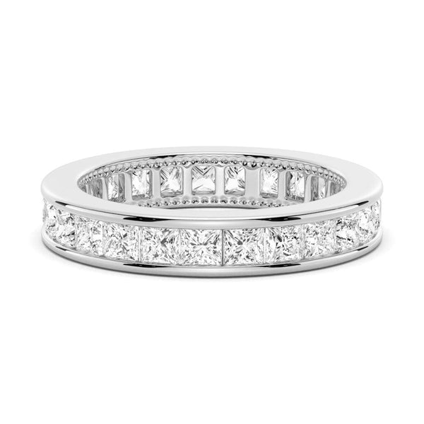 2.48 CT. Channel Set Princess Cut Moissanite Eternity Wedding Band