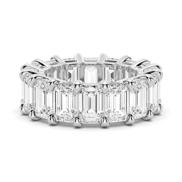 8.9 CT. Prong Set Emerald Cut Moissanite Eternity Wedding Band