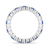 Prong Set Blue Sapphire and White Sapphire Eternity Wedding Band