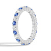 Prong Set Blue Sapphire and White Sapphire Eternity Wedding Band