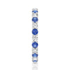 Prong Set Blue Sapphire and White Sapphire Eternity Wedding Band