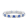Prong Set Blue Sapphire and White Sapphire Eternity Wedding Band