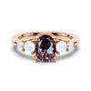 1.5 CT. Oval Alexandrite Engagement Ring With Moonstone Accents