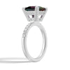 3 CT. Princess Cut Alexandrite Engagement Ring With Moissanite Accents