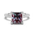 3 CT. Princess Cut Alexandrite Engagement Ring With Moissanite Accents