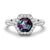 1.5 CT. Hexagon Cut Alexandrite Engagement Ring With Moissanite Halo Pavé