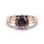 2 CT. Round Cut Alexandrite Engagement Ring With Pear Shaped Moissanite Accents