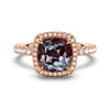 2 CT. Cushion Cut Alexandrite Engagement Ring With Moissanite Halo Pavé