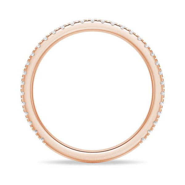 Petite Pavé Round Moissanite Half Eternity Band