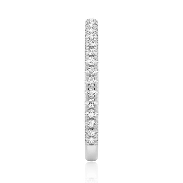 Petite Pavé Round Moissanite Half Eternity Band