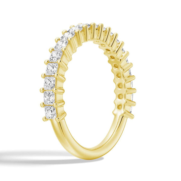 Princess Cut Moissanite Half Eternity Band