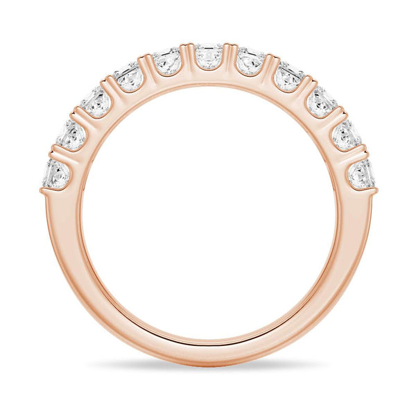 1.65 ctw Princess Cut Moissanite Half Eternity Band